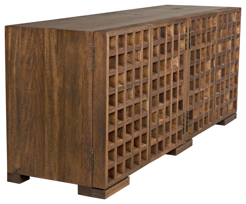 Noir Furniture Desdemona Sideboard With 2 Drawer, Bleached Elm GCON418