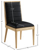 Bristol UpholsteredDining Chair, Set of 2, Black, Vegan Leather, Natural Finish