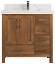 Malibu Teak 36 Center Sink Bath Vanity in Golden Teak  2" Calacatta Laza