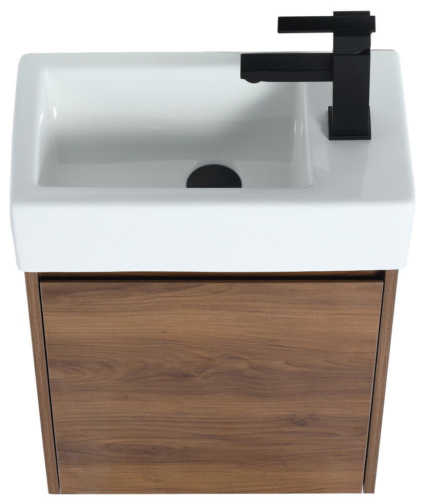 18" Sink Vanity, Plywood, Ceramic Top, No Faucet