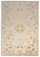 Weave & Wander Soho Mah Soft Chenille Rug, Cream/Blue, 5'3"x7'6"