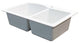 Aversa 33" silQ Granite Drop-in Double Bowl Kitchen Sink with 3 Holes in White