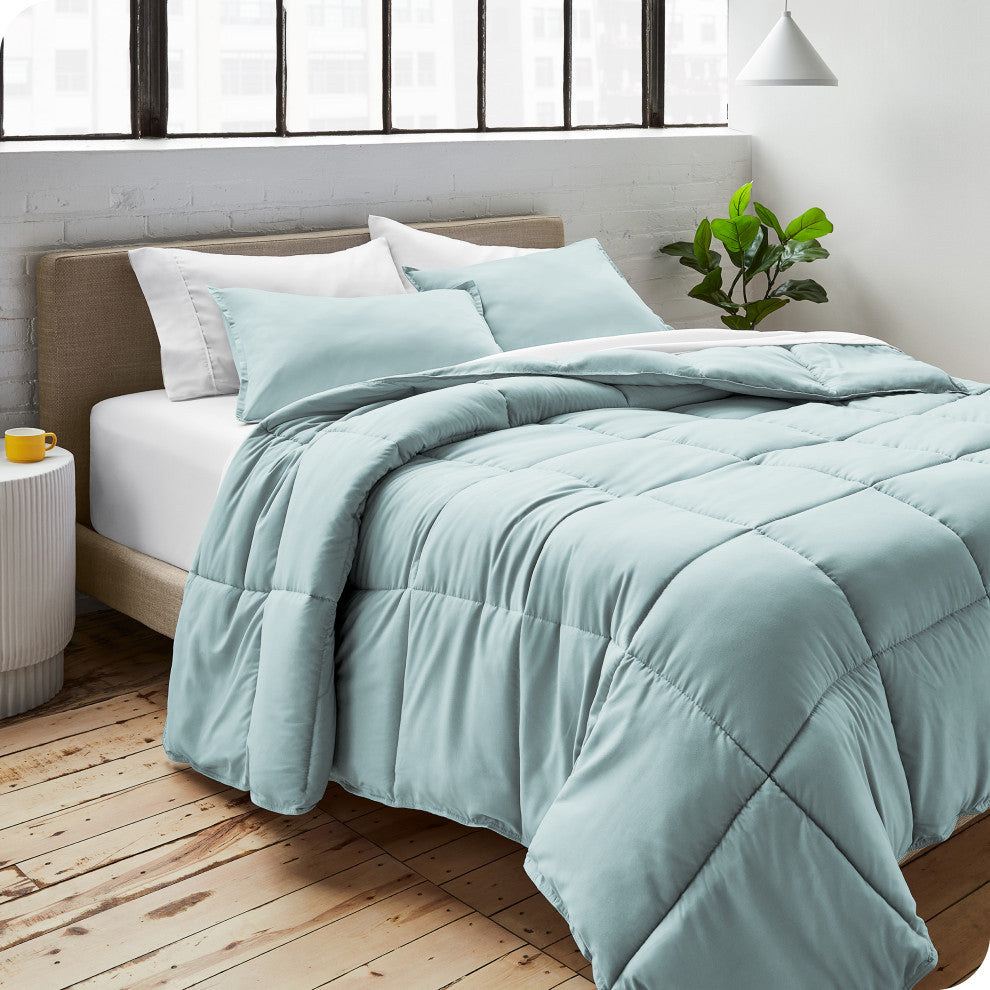 Bare Home Down Alternative Comforter Set, Light Blue, Twin/Twin Xl