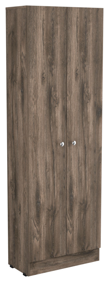 DEPOT E-SHOP Dakari-Storage Single-Door Pantry Cabinet, Dark Brown