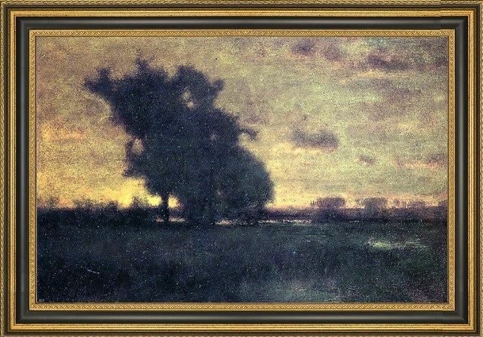 George Inness Sunset at Milton Framed Premium Canvas Print, 16"x24"