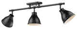 Golden Lighting 3602-3SF-BLK Duncan 3 Light 35"W Fixed Rail - Black / Matte