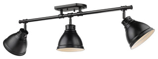 Golden Lighting 3602-3SF-BLK Duncan 3 Light 35"W Fixed Rail - Black / Matte
