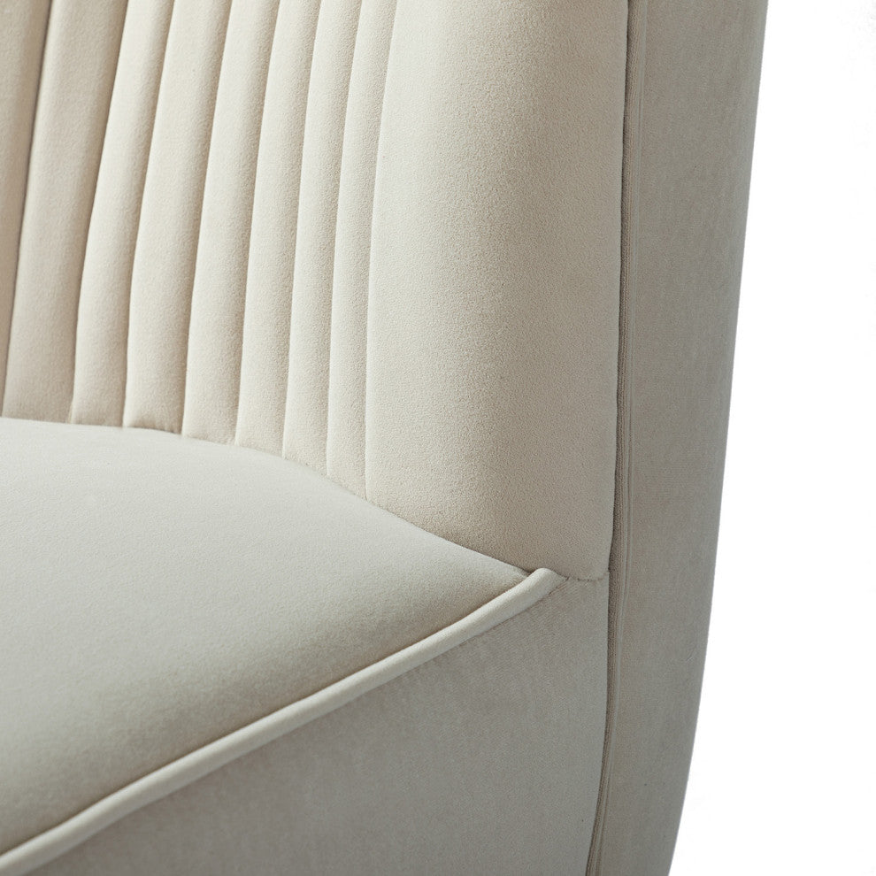 Upholstered Accent Side Chair With Tufted Back Set of 2, Tan