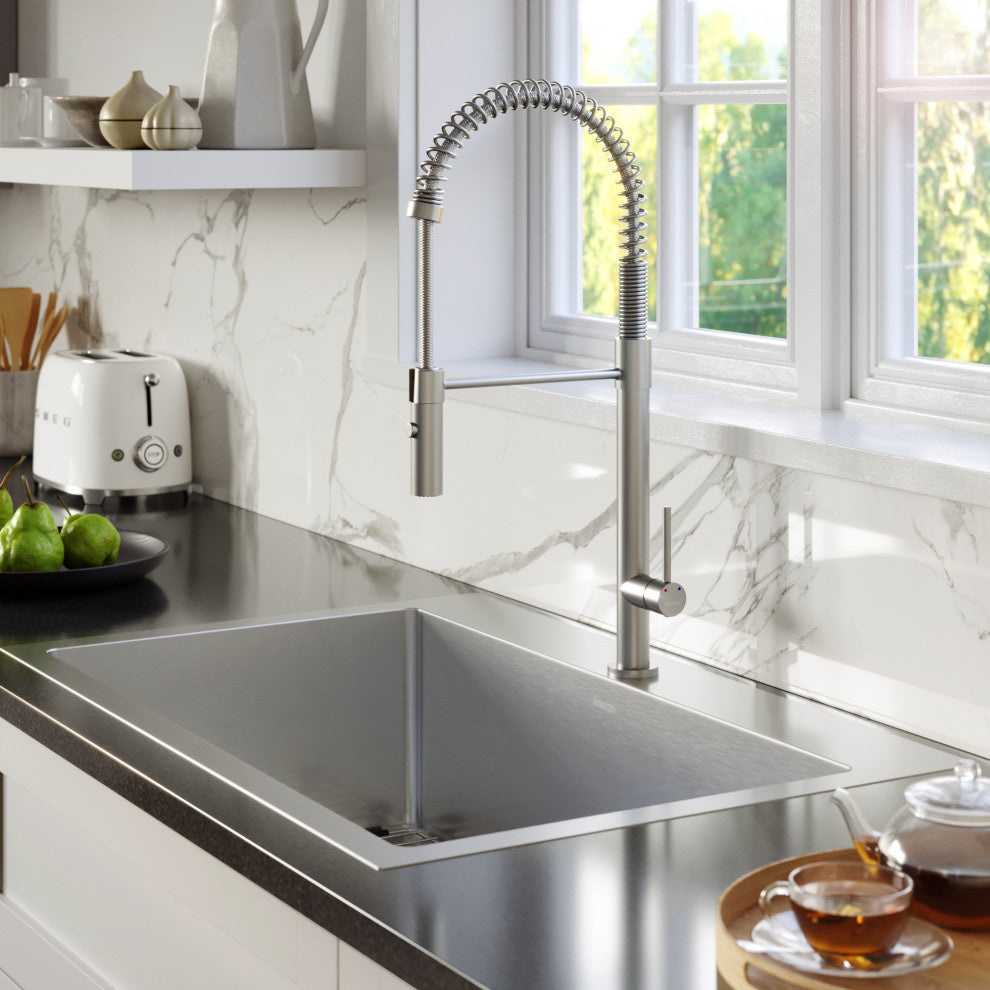 Karran 33" Top Mount Single Bowl Stainless Steel Kitchen Sink Kit
