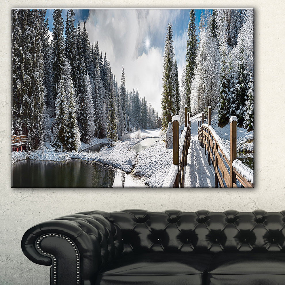 "Winter Morning Panorama" Canvas Print