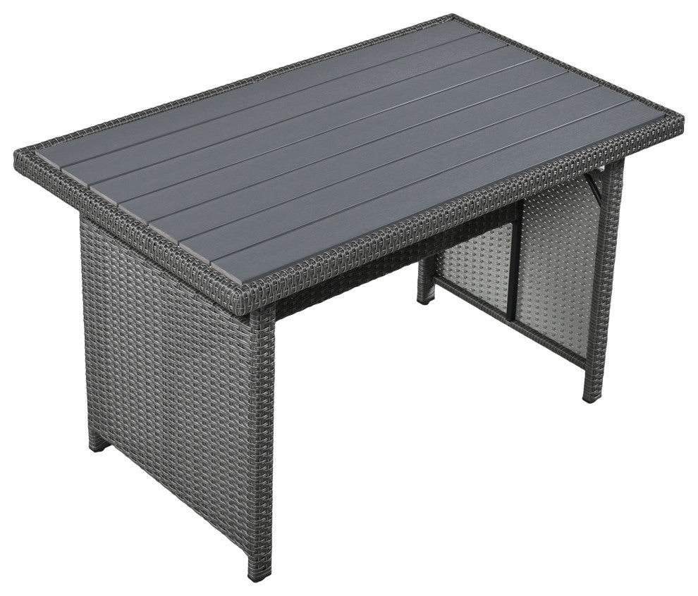 5-Piece Outdoor Wicker Patio Sofa Set, Grey