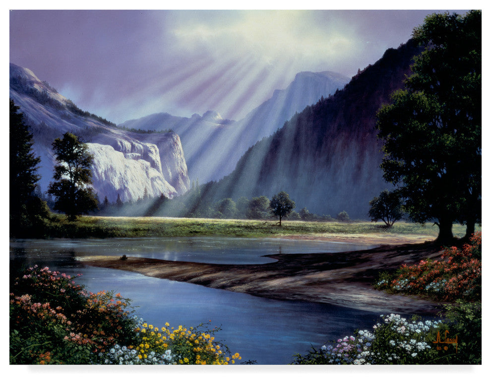 "Light Over Mountain Scene" by Anthony Casay, Canvas Art, 24"x18"