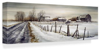 "A Long Winter Road" by John Morrow, Canvas Art, 8"x24"