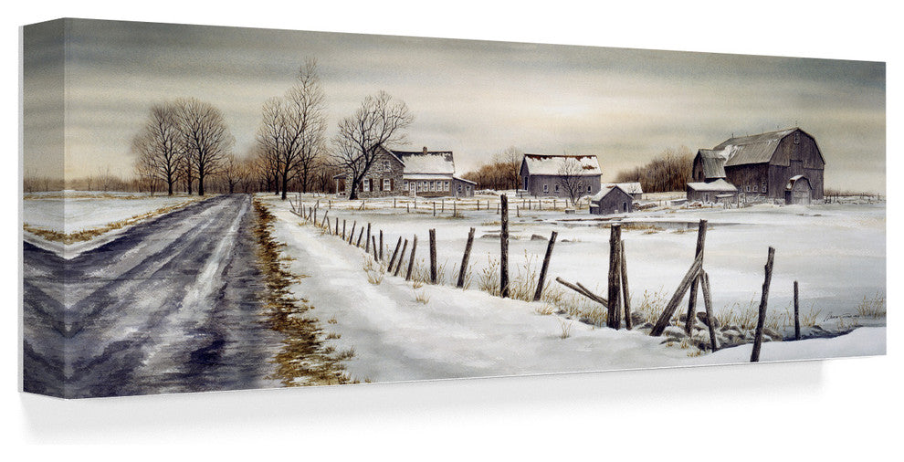 "A Long Winter Road" by John Morrow, Canvas Art, 8"x24"