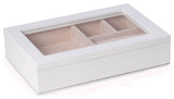 White Jewelry Box, Glass Viewing Top