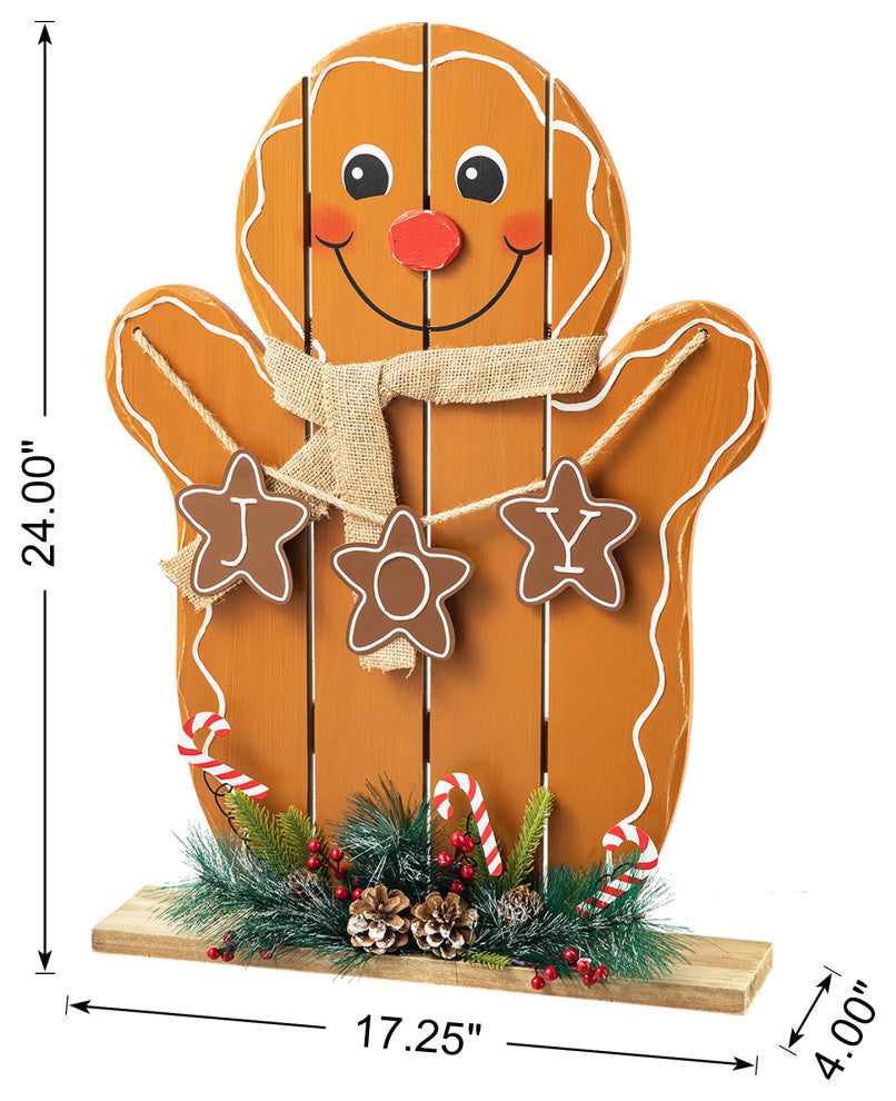 24"H Wood Gingerbread Man Porch Decor