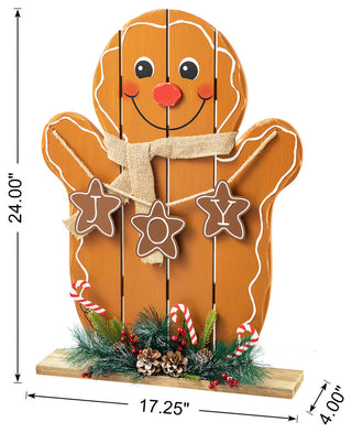 24"H Wood Gingerbread Man Porch Decor