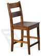 Ladderback Wood Counter Stool 24"H Brown Set Of 2