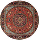 Ahgly Company Indoor Round Traditional Area Rugs, 4' Round