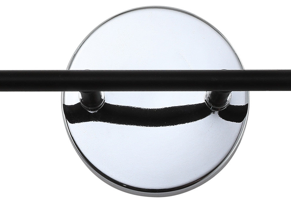 Caleb 1-Light Brass Wall Sconce, Chrome / Black, 2 - Light(s)