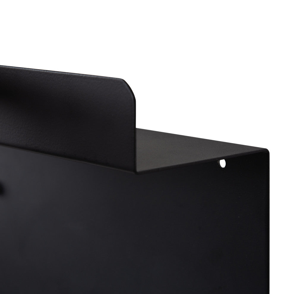 Mezzo Magnetic Wall Organizer with Hooks, Black 15x24