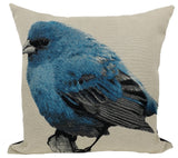 Bird Emboridery Pillow Collection, Blue