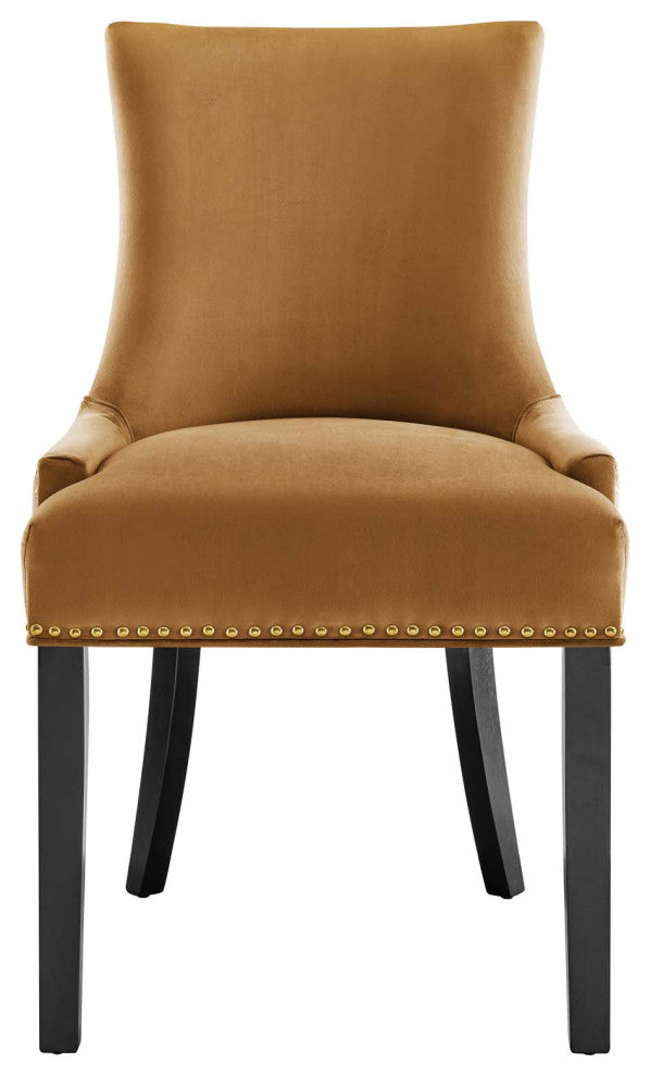 Marquis Performance Velvet Dining Chairs, Set of 2, Cognac