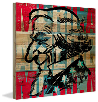 Marmont Hill, "Uncle Sam Smile" by Rick Martin Print on Natural Pine Wood, 24x24