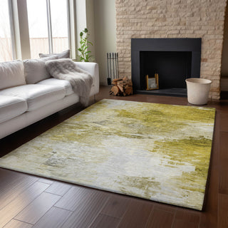 Premium Machine Washable Mayfield AMF595 Gold 9' x 12' Rug
