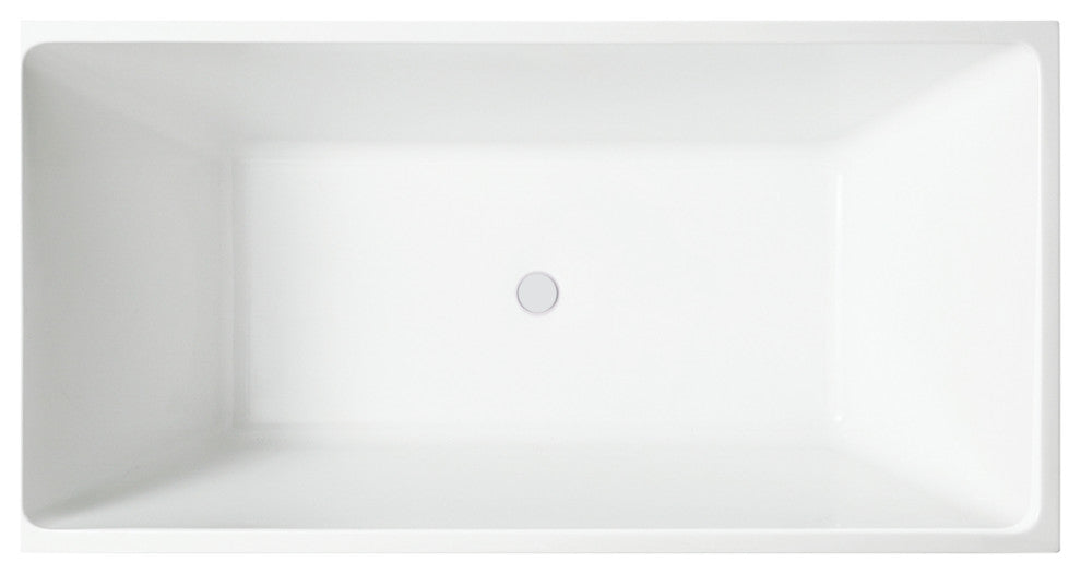 Freestanding Acrylic Bathtub, Pure White