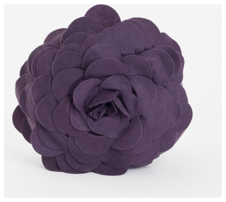 Circular Multicolor Flower Decorative Round Throw Pillow, Violet