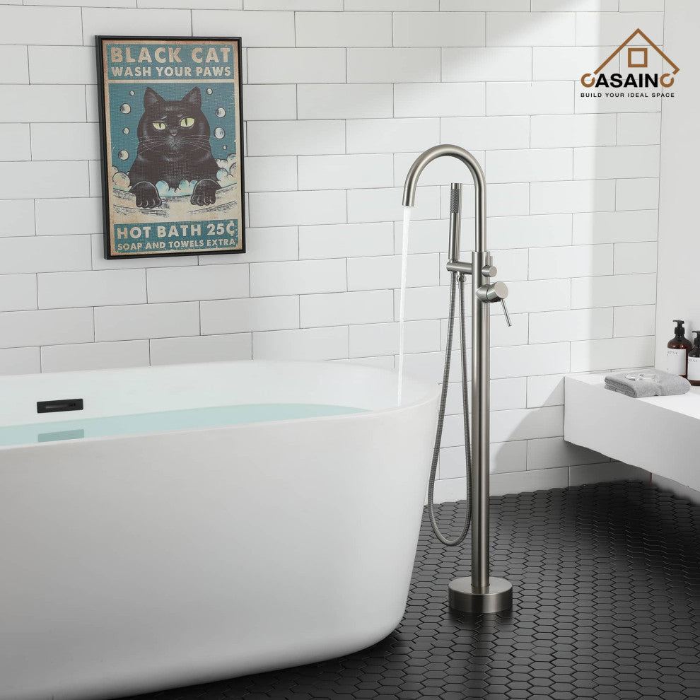 Freestanding Bathtub Faucet Hand Shower Claw Foot Claw Foot Single-Handle