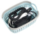 Rattan Plastic Weave Storage Bin, Blue, Small, 6-Pack