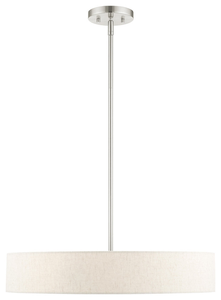Livex Lighting Venlo 4 Light Brushed Nickel Drum Pendant