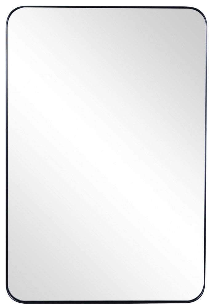 Black Rectangle Accent Metal Mirror