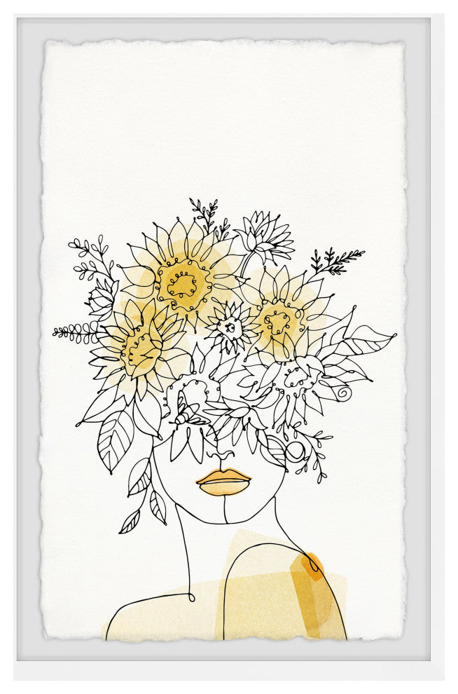 "Sunflower Crown" Framed Painting Print, 16x24
