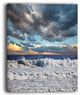 "Heavy Storm in Ocean At Sunset" Modern Beach Canvas Art Print, 12"x20"