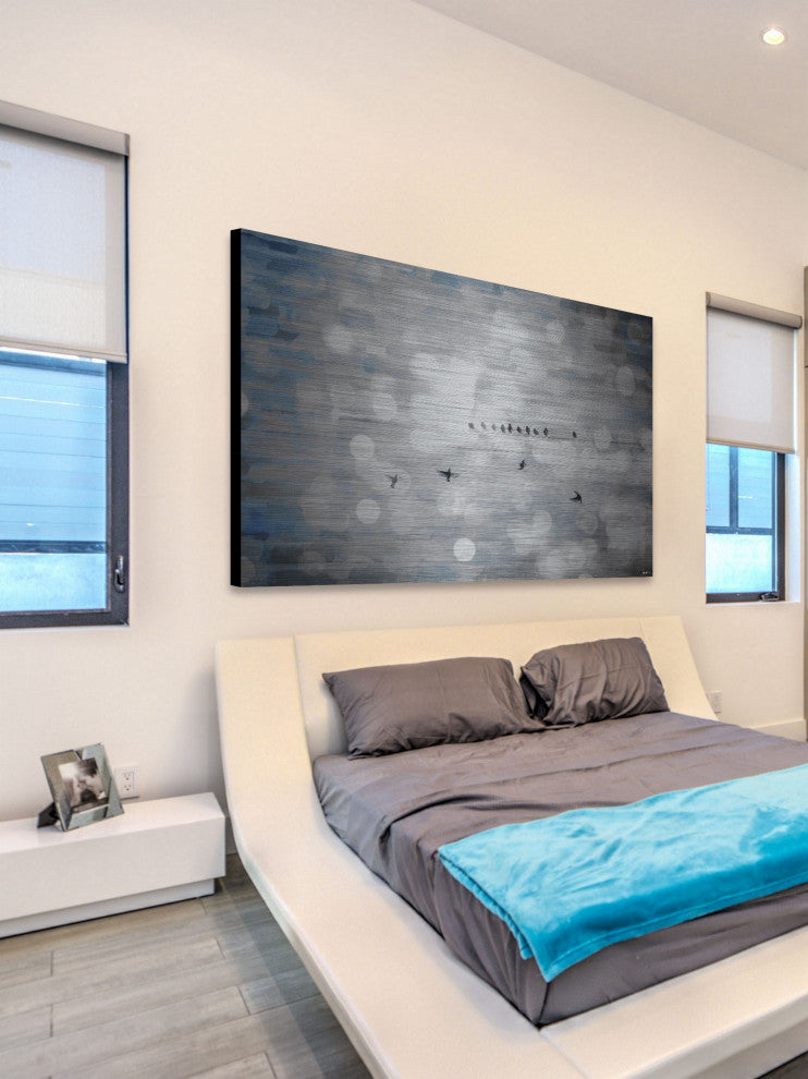 "Hanging Out" UV Ink Print on Brushed  Aluminum, 36"x24"