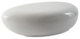 River Stone Cocktail Table Gel Coat, White, Small