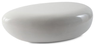River Stone Cocktail Table Gel Coat, White, Small