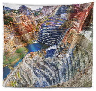 Impressive Mines and Canyon Landscape Wall Tapestry, 80"x68"