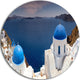 Blue Doomes Churches Panorama, Landscape Round Wall Art, 23"
