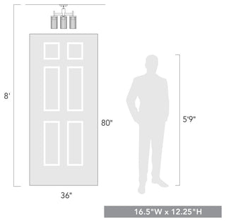 Winslett 3 Light Semi-Flush, Matte Black With Ribbed Clear Glass