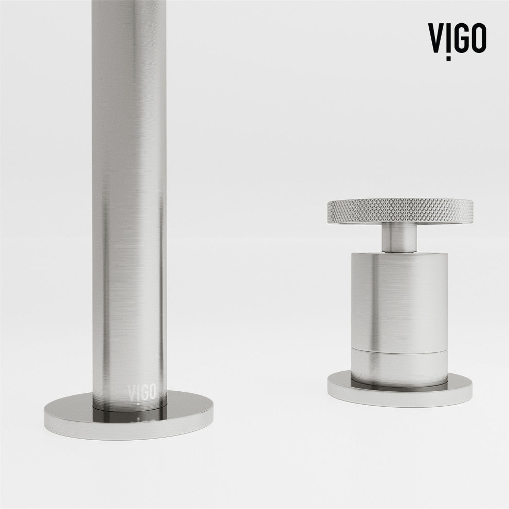 VIGO Cass 8" H 2-Handle Widespread Bathroom Faucet, Brushed Nickel