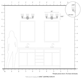 Catania 3-Light Brushed Nickel Vanity Sconce