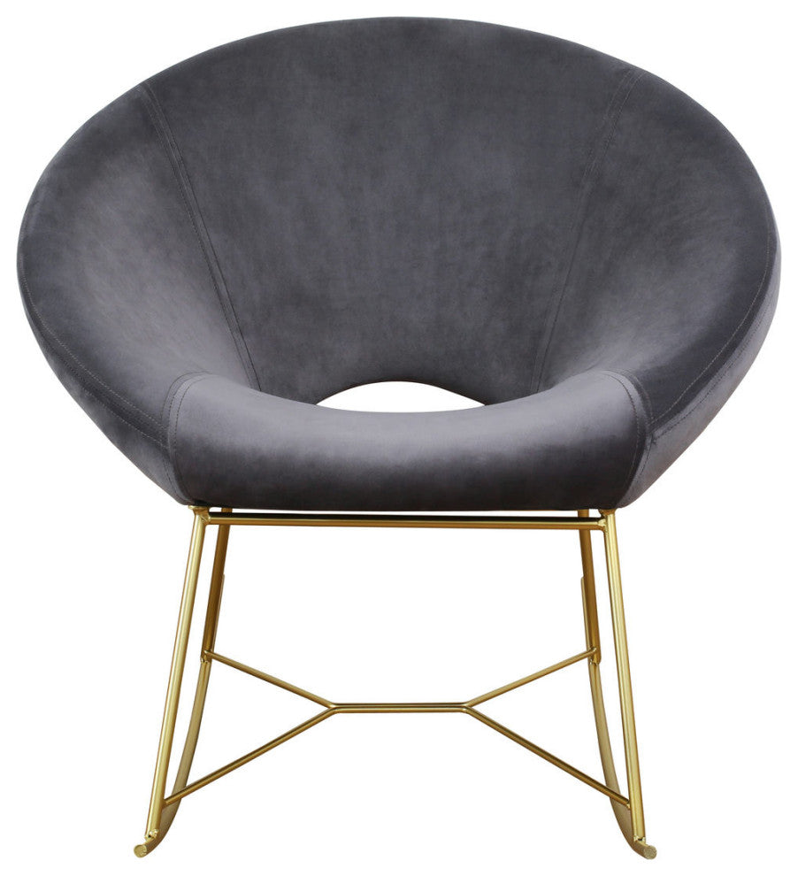 TOV Furniture Nolan Grey Velvet Rocking Chair