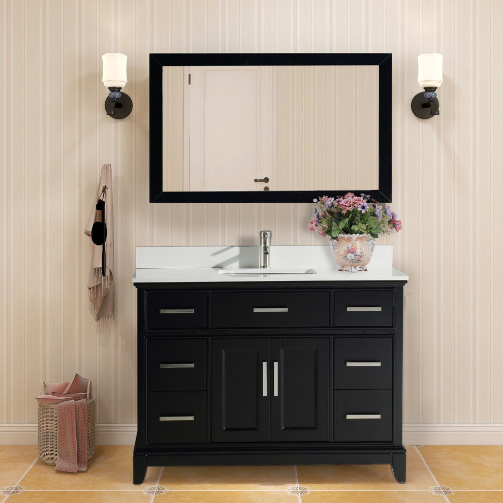 Bathroom Vanity Set With Engineered Marble Top, 48"