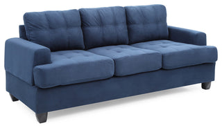 Carmel Suede Sofa, Navy Blue Suede