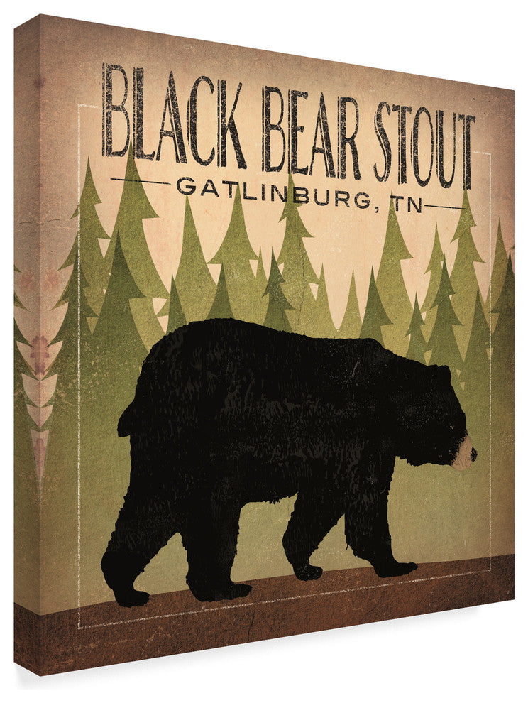 Ryan Fowler 'Take A Hike Bear Black Bear Stout' Canvas Art