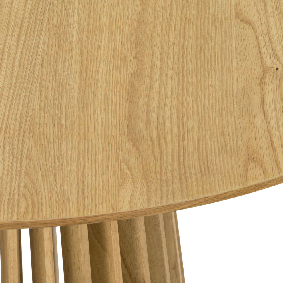 Pasadena 47" Wood Round Dining Table, Natural Oak Finish